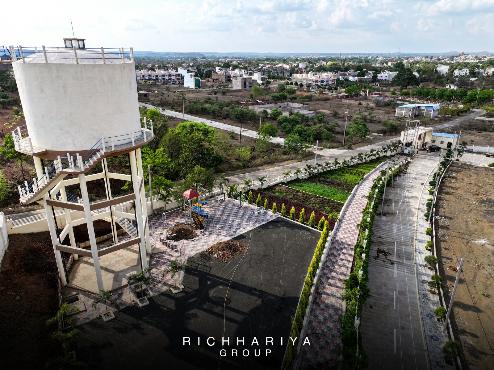 Planned colony and garden views at Mangal City