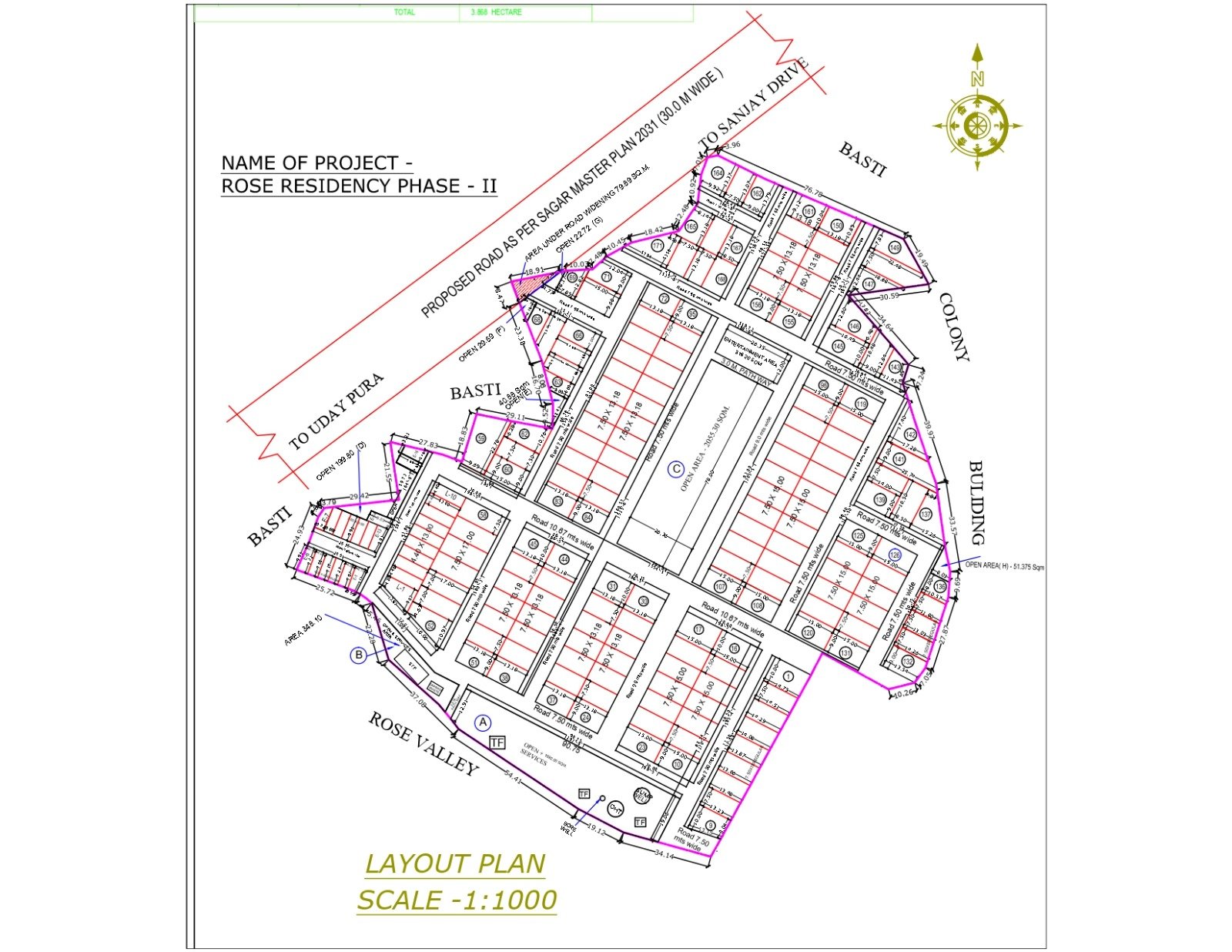 Rose Residency Phase II layout plan